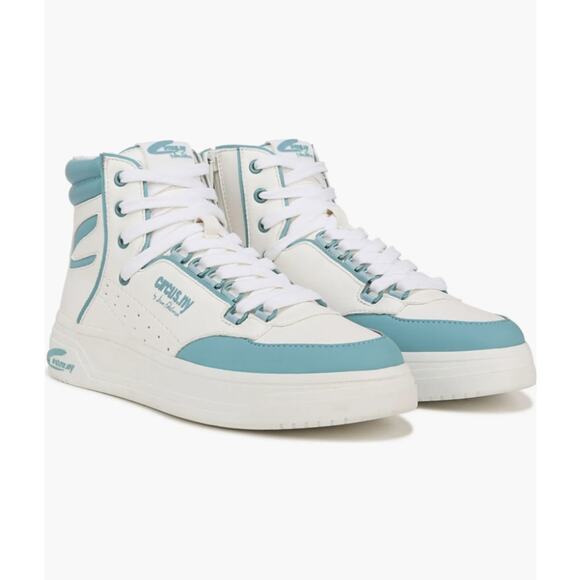 Sam Edelman Irving High Top Platform Sneaker White and Blue High-Top Sneakers - Picture 1 of 10